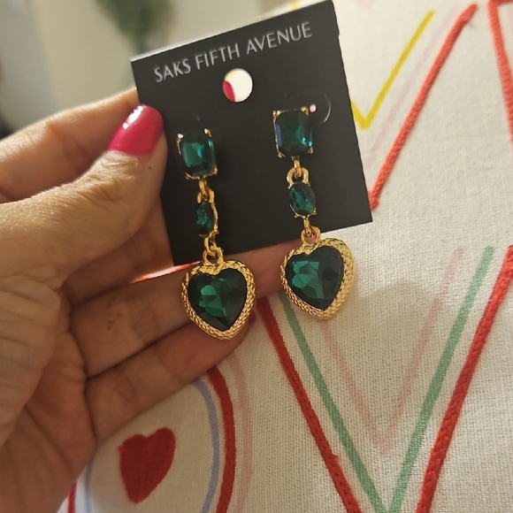 Saks Fifth Avenue Jewelry - Saks Fifth Avenue Gold and Teal Drop Earrings